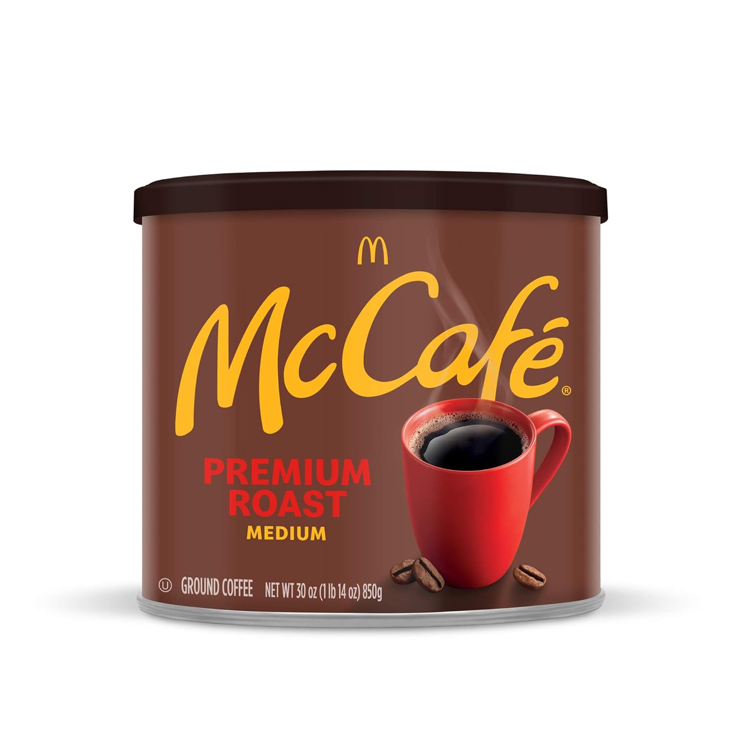 McCafe Premium Roast Medium Roast Ground Coffee 30 oz Canister – Holiday Gift for Coffee Lovers and McCafe Fans