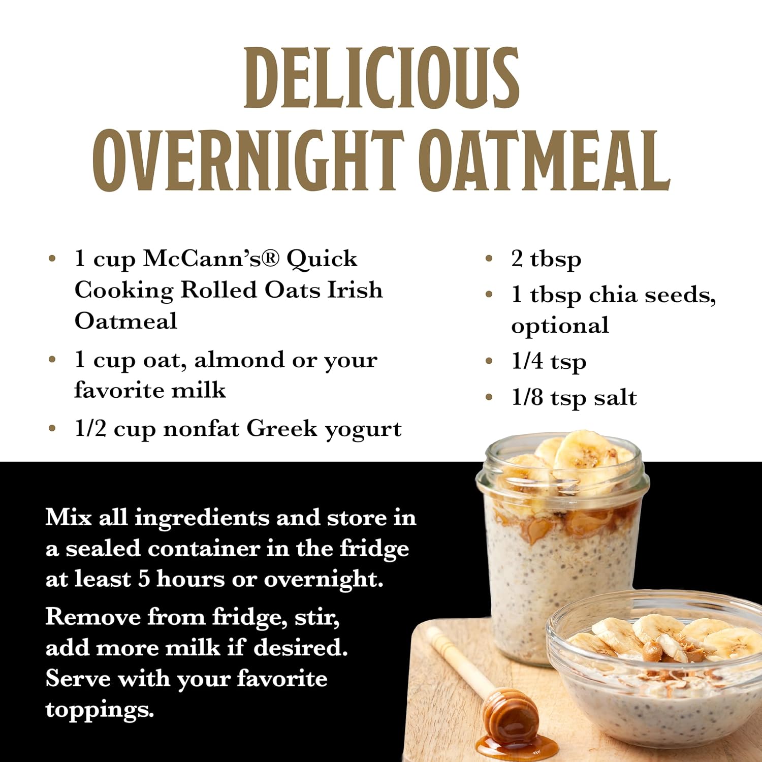 McCann's Quick Cooking Rolled Oats Single-Ingredient 16 oz Bag for Uncluttered Intentional Pantry Storage
