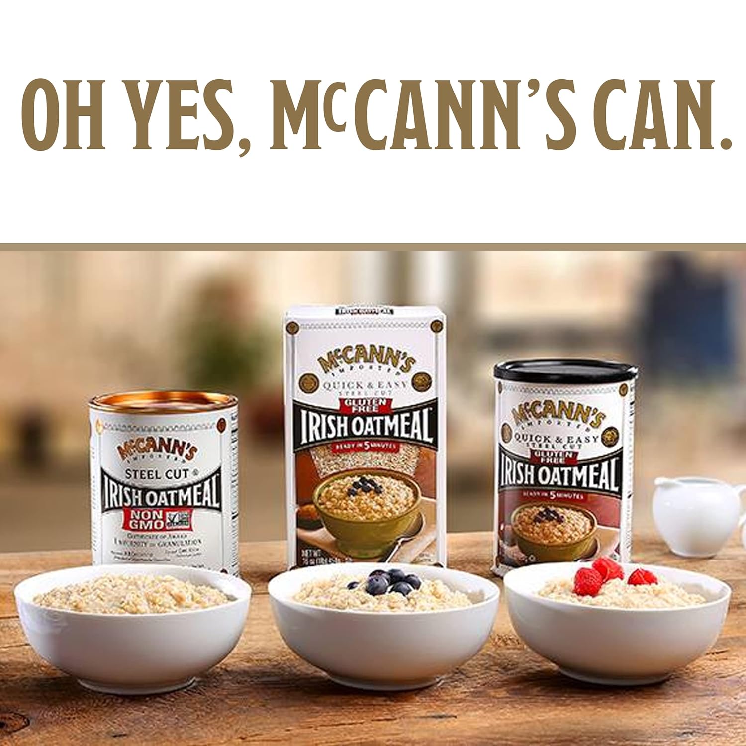 McCann's Quick Cooking Rolled Oats Single-Ingredient 16 oz Bag for Uncluttered Intentional Pantry Storage