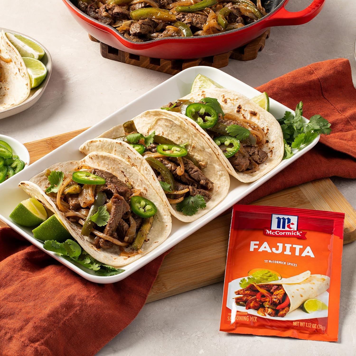 McCormick Fajita Seasoning Mix – Parent Approved Stovetop Dinner Packet for Kid Friendly Tex-Mex Meals