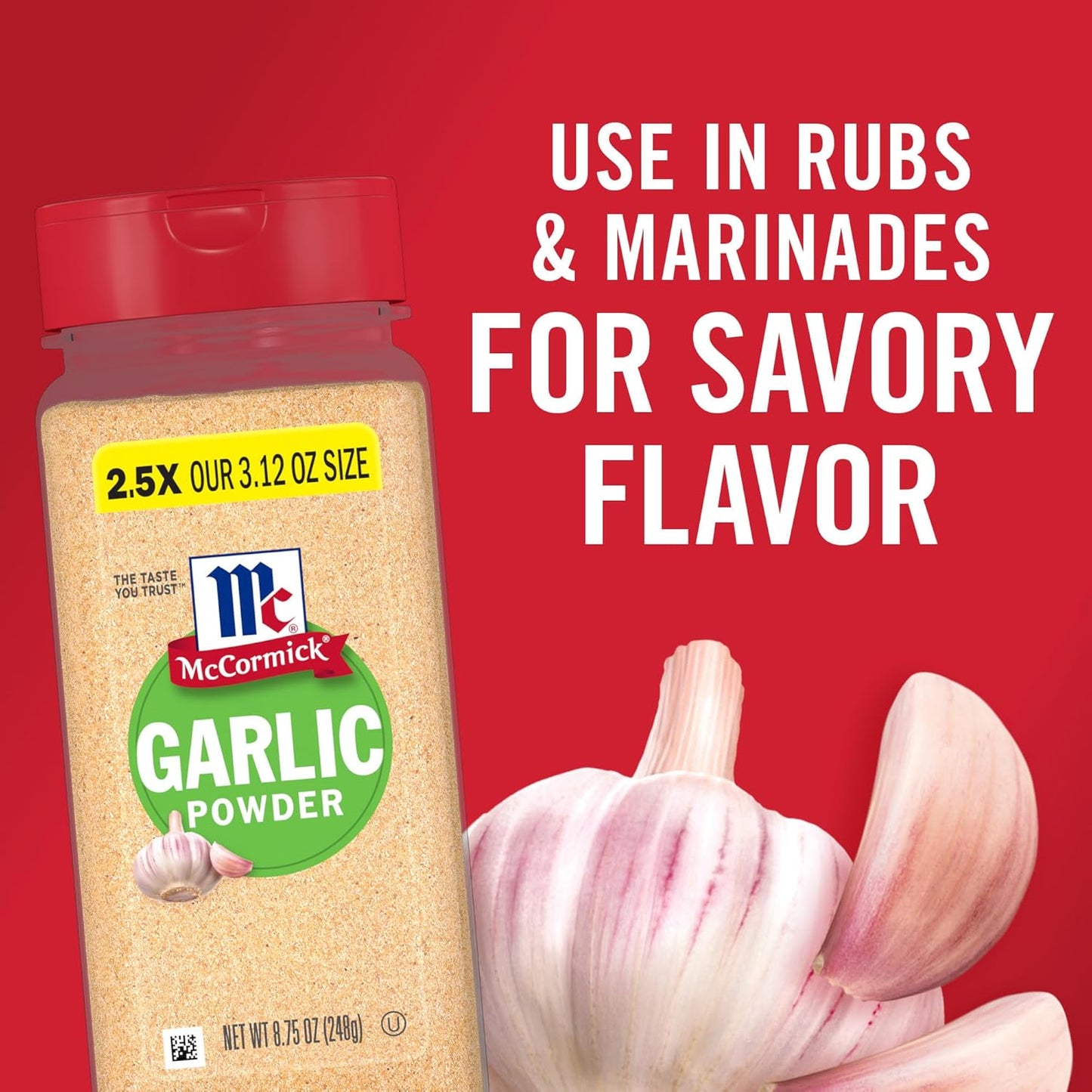 McCormick Garlic Powder – Bulk Size for Efficient Batch Cooking and Rubs, 8.75 oz