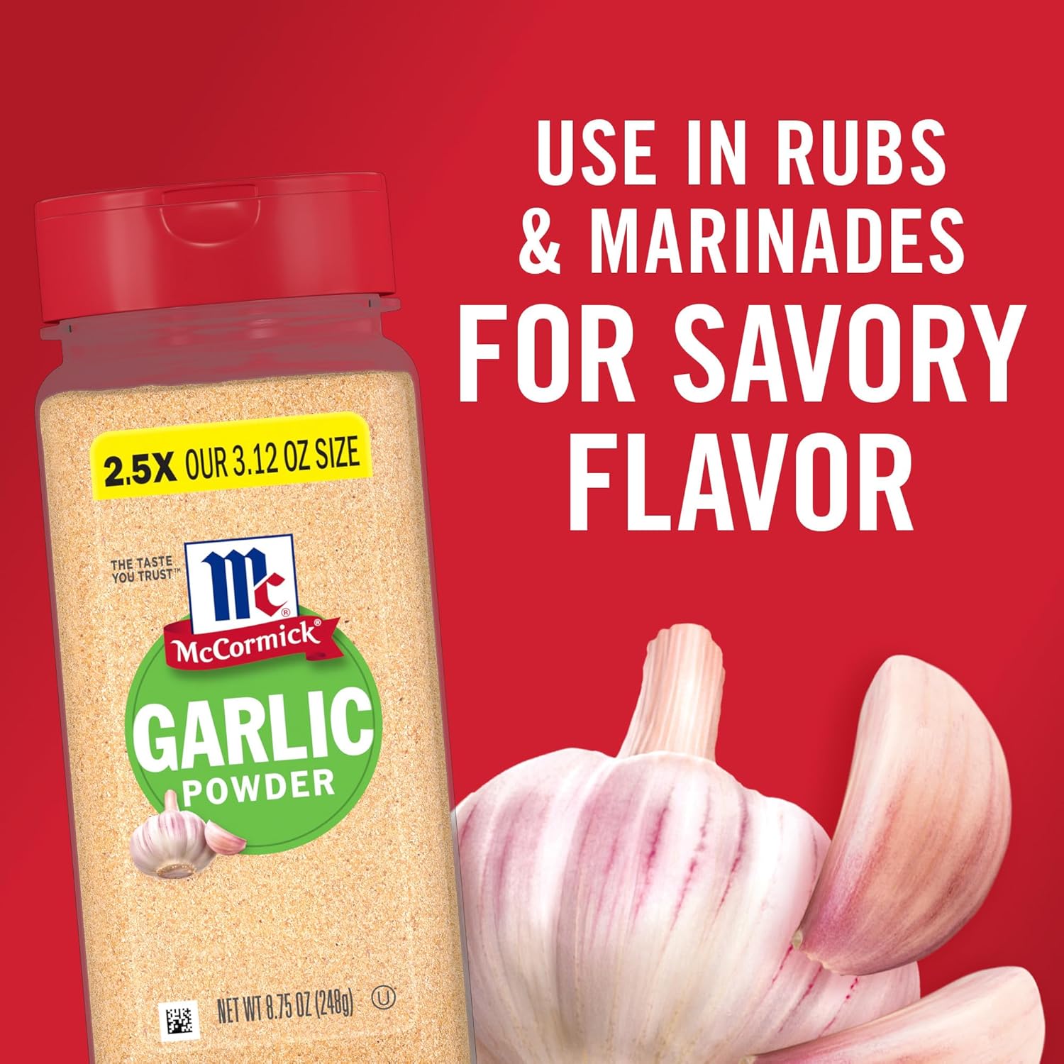 McCormick Garlic Powder – Bulk Size for Efficient Batch Cooking and Rubs, 8.75 oz