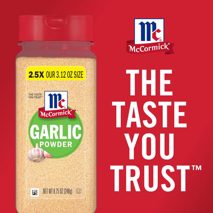 McCormick Garlic Powder – Bulk Size for Efficient Batch Cooking and Rubs, 8.75 oz
