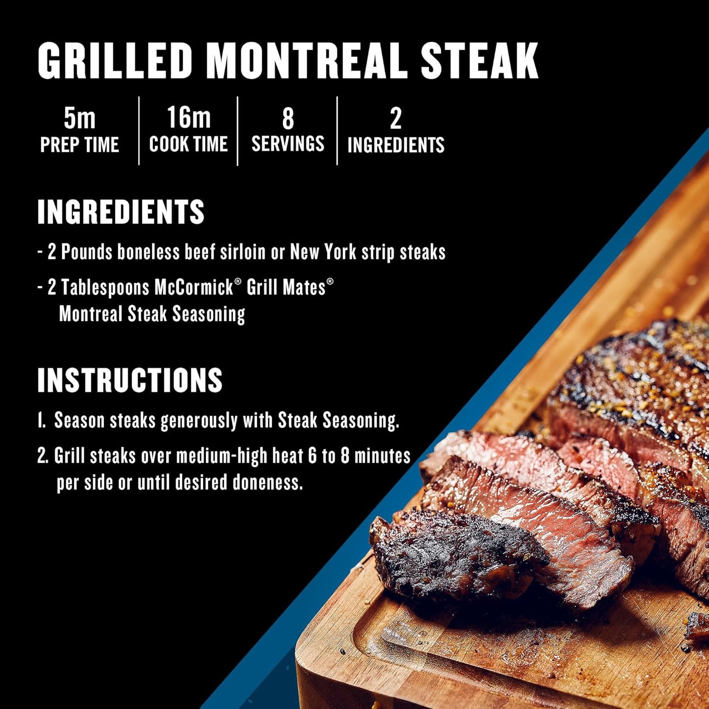 McCormick Grill Mates Montreal Steak Seasoning – Weather-Ready Shaker Bottle for Campfire Steaks and Outdoor Dining