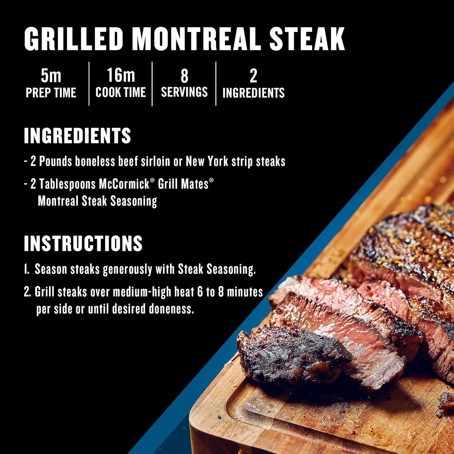 McCormick Grill Mates Montreal Steak Seasoning – Weather-Ready Shaker Bottle for Campfire Steaks and Outdoor Dining