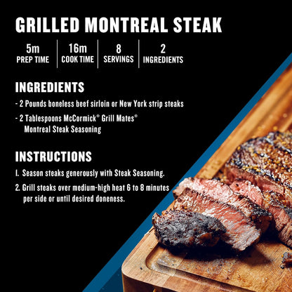 McCormick Grill Mates Montreal Steak Seasoning – Weather-Ready Shaker Bottle for Campfire Steaks and Outdoor Dining