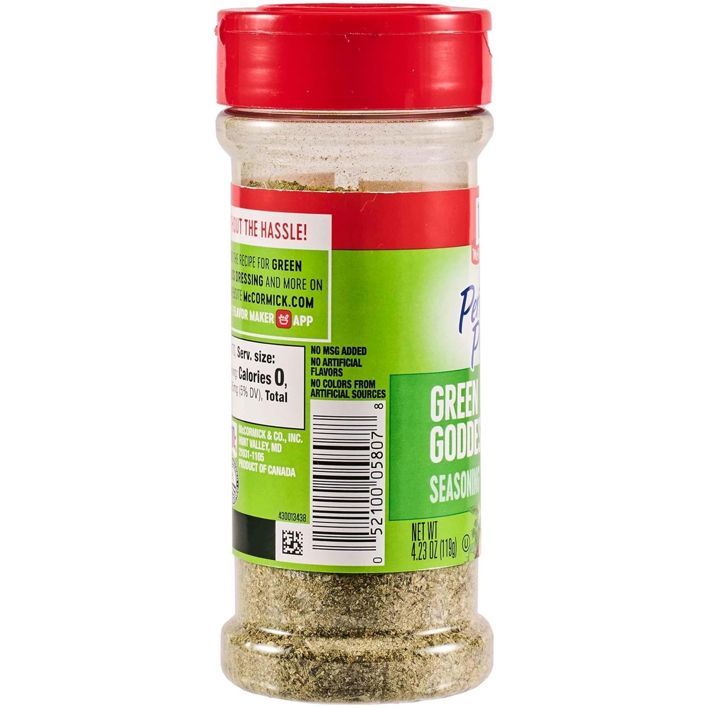 McCormick Perfect Pinch Green Goddess Seasoning – Streamlined Flip-Top Shaker for Effortless Minimalist Kitchens