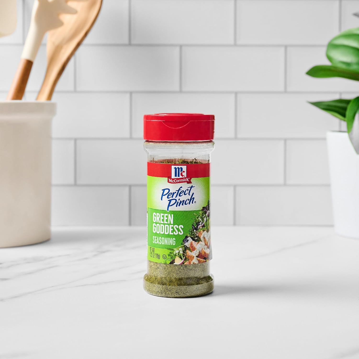 McCormick Perfect Pinch Green Goddess Seasoning – Streamlined Flip-Top Shaker for Effortless Minimalist Kitchens