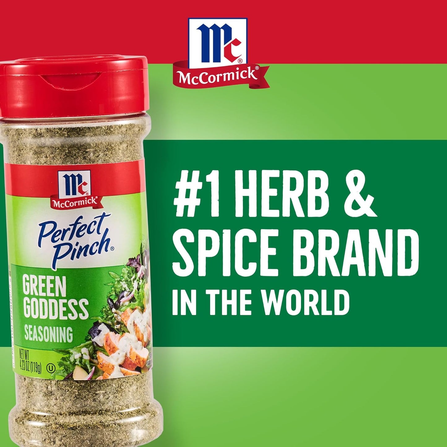 McCormick Perfect Pinch Green Goddess Seasoning – Streamlined Flip-Top Shaker for Effortless Minimalist Kitchens