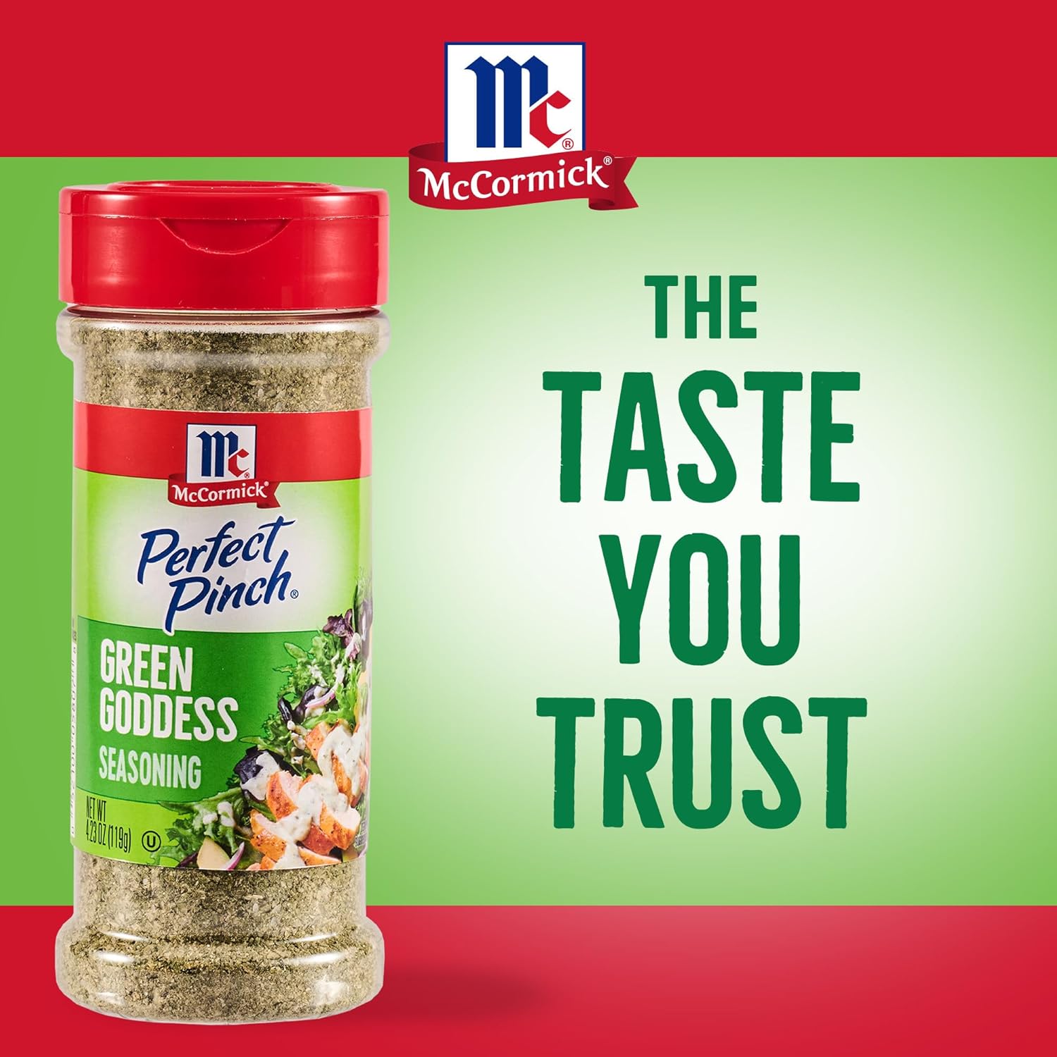 McCormick Perfect Pinch Green Goddess Seasoning – Streamlined Flip-Top Shaker for Effortless Minimalist Kitchens