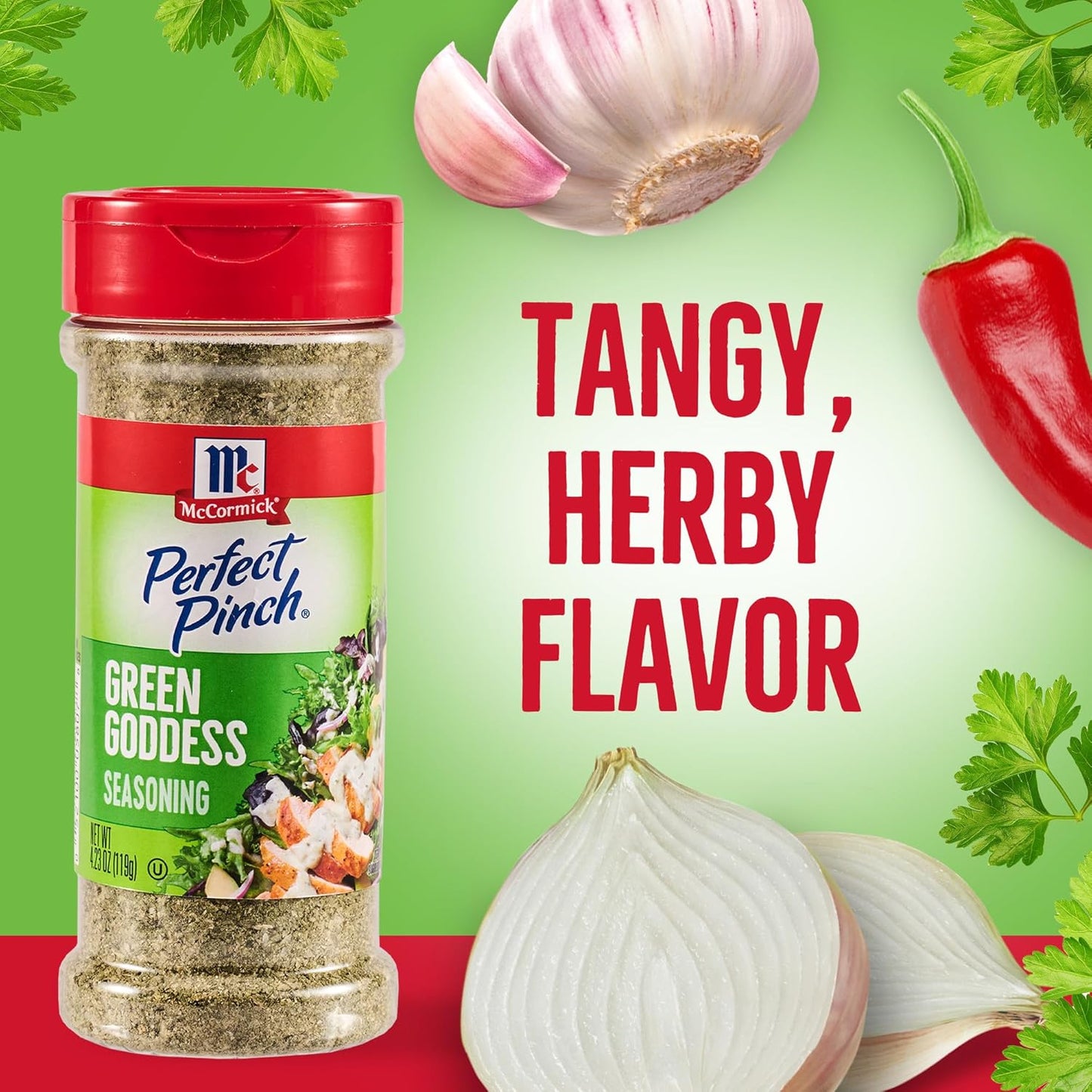 McCormick Perfect Pinch Green Goddess Seasoning – Streamlined Flip-Top Shaker for Effortless Minimalist Kitchens