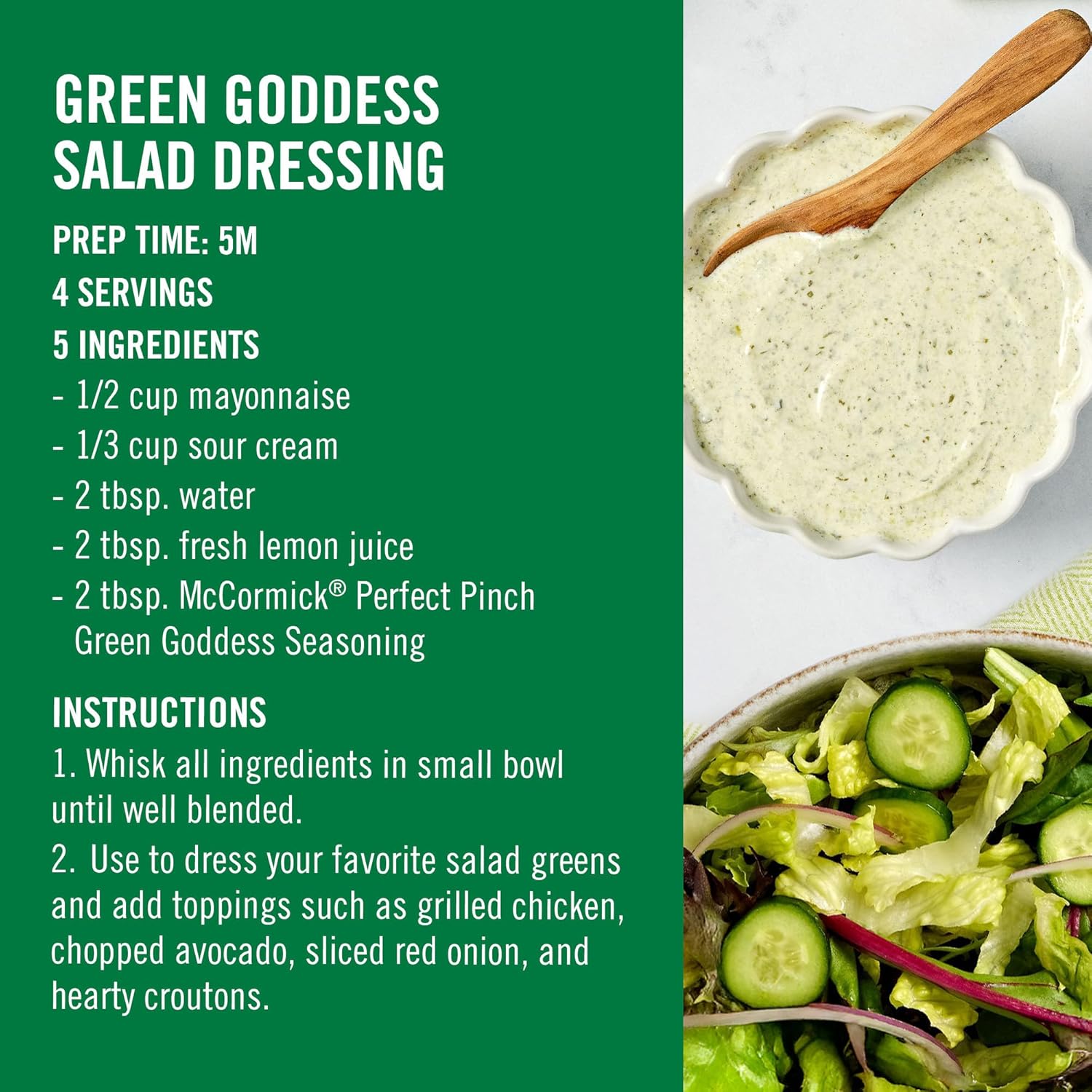 McCormick Perfect Pinch Green Goddess Seasoning – Streamlined Flip-Top Shaker for Effortless Minimalist Kitchens