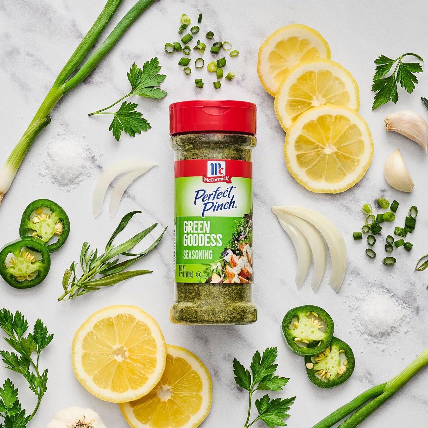 McCormick Perfect Pinch Green Goddess Seasoning – Streamlined Flip-Top Shaker for Effortless Minimalist Kitchens