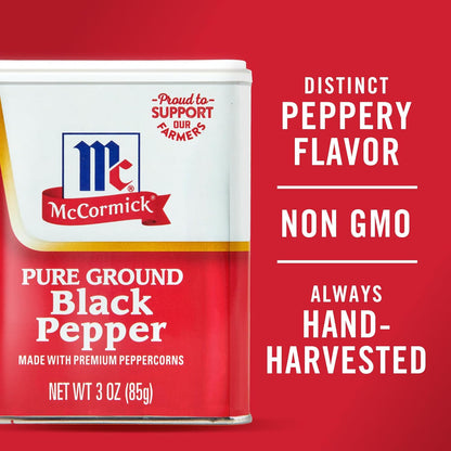 McCormick Pure Ground Black Pepper – Pure, Single-Ingredient Spice for Intentional Home Cooks