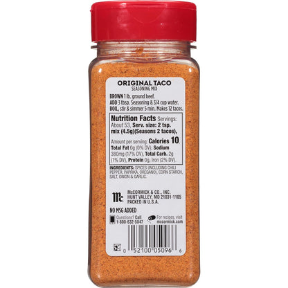 McCormick Taco Seasoning Mix – Practical Hostess Gift for Taco Night Parties, Trusted McCormick Quality