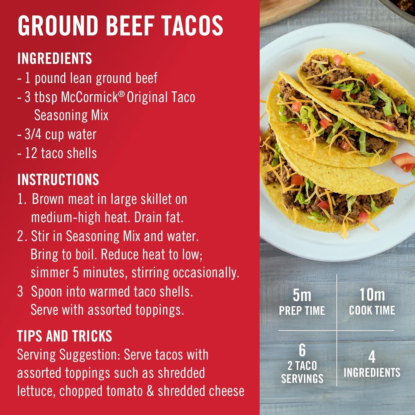 McCormick Taco Seasoning Mix – Practical Hostess Gift for Taco Night Parties, Trusted McCormick Quality
