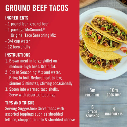 McCormick Taco Seasoning Mix – Ready-to-Use Single-Serve Packets to Skip Measuring During Dinnertime Rush