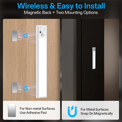 MCGOR Rechargeable Closet Light – Child and Pet Safe Automatic Nightlight, No Heat LED Bar with Timer