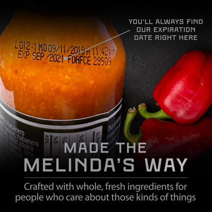 Melinda's Ghost Pepper Hot Sauce - Holiday Gift for Hot Sauce Collectors, Gourmet 1 Million Scoville Bhut Jolokia Sauce, 10oz