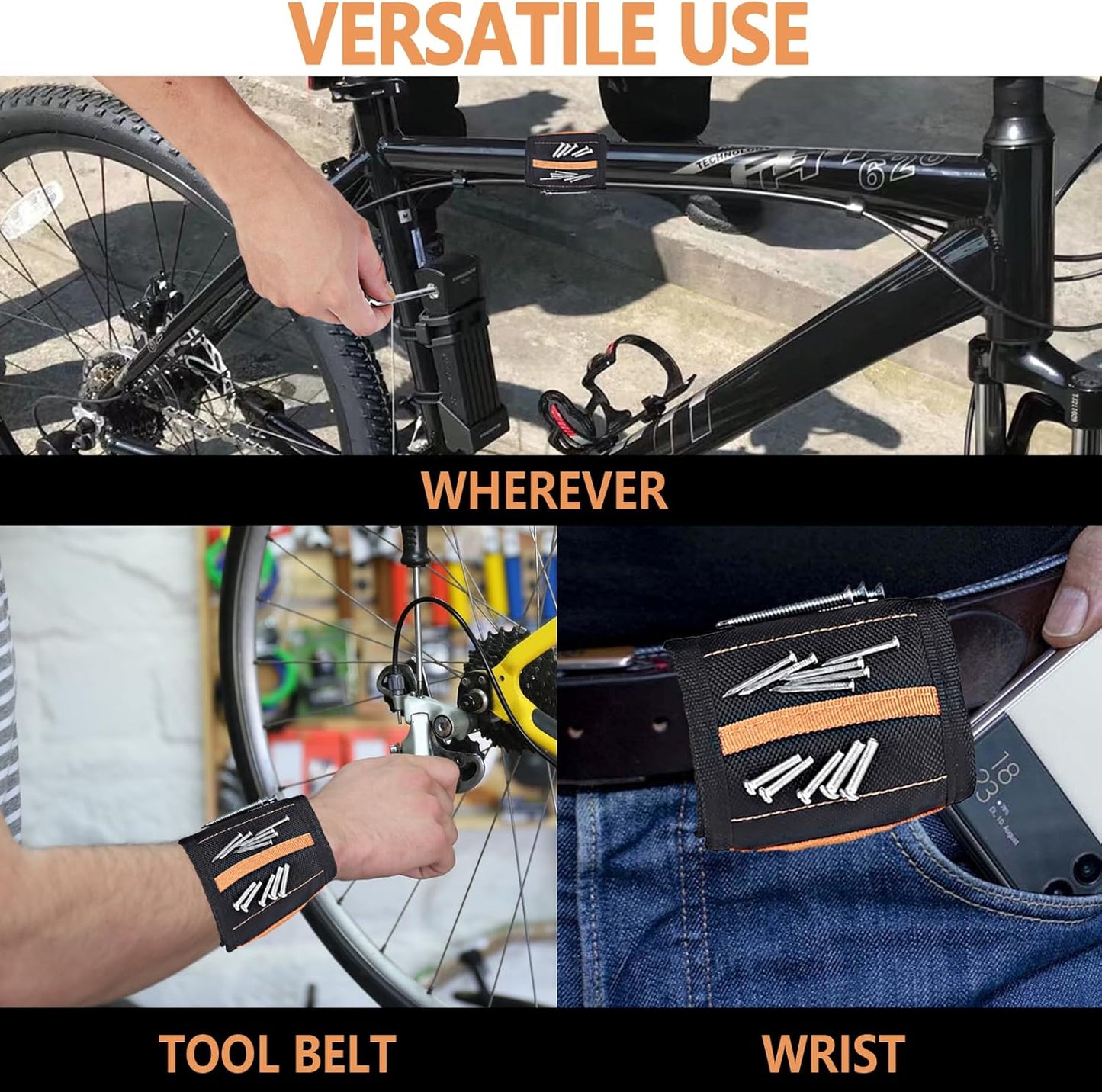 MENDPRO Magnetic Wristband – Workshop Essential for Electricians, Carpenters, and HVAC Technicians on the Job