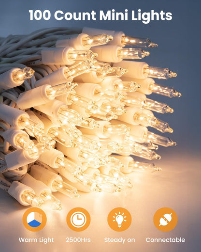 Minetom 100-Bulb String Lights – Reading Nook & Studio Apartment Ambient Decor, Soft Warm White