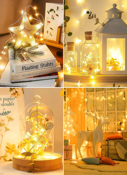 Minetom Smoke-Free String Lights – No Fire No Wax Battery Operated Alternative to Candles for Mantels & Nightstands