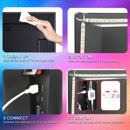 MINGER RGB LED Strip for TV – Family-Friendly Glow for Playroom Movie Nights & Shared Viewing