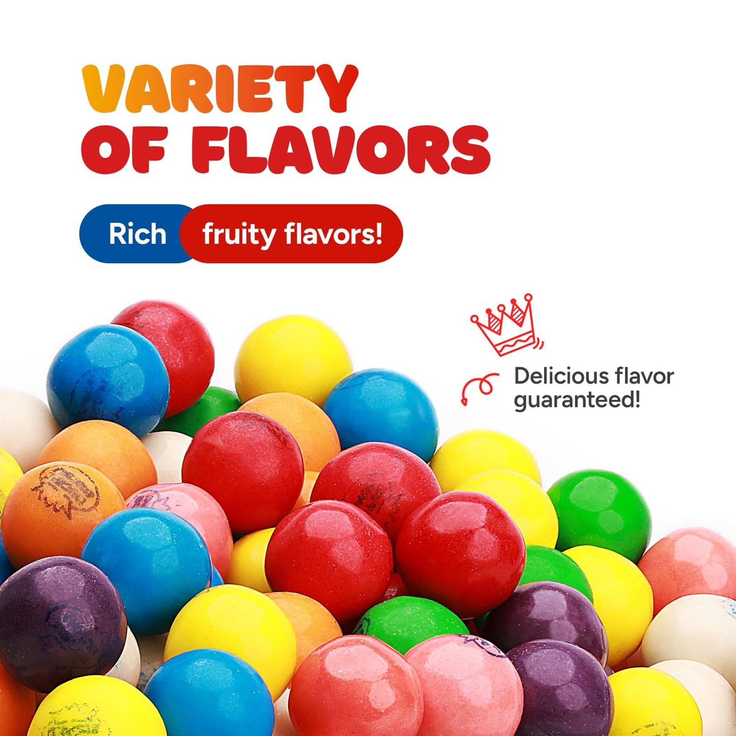 Mini Bubble Gum Balls 13mm for Playroom Gumball Machine Home Counter Refill 1lb