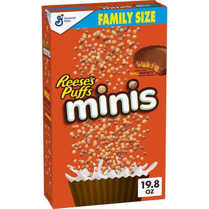 mini puffed cereal format with real reese's peanut butter