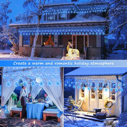 Minimax Icicle Snowflake Fairy Lights – Housewarming Gift for Couples, 144 LED Ambient Window Light with Timer