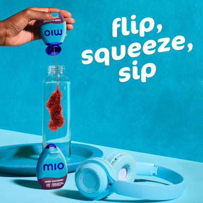 mio Cherry Blackberry Squeeze Drops – Quick Desk-Side Hydration for Busy Professionals and Remote Workers, 1.62 fl oz Bottle