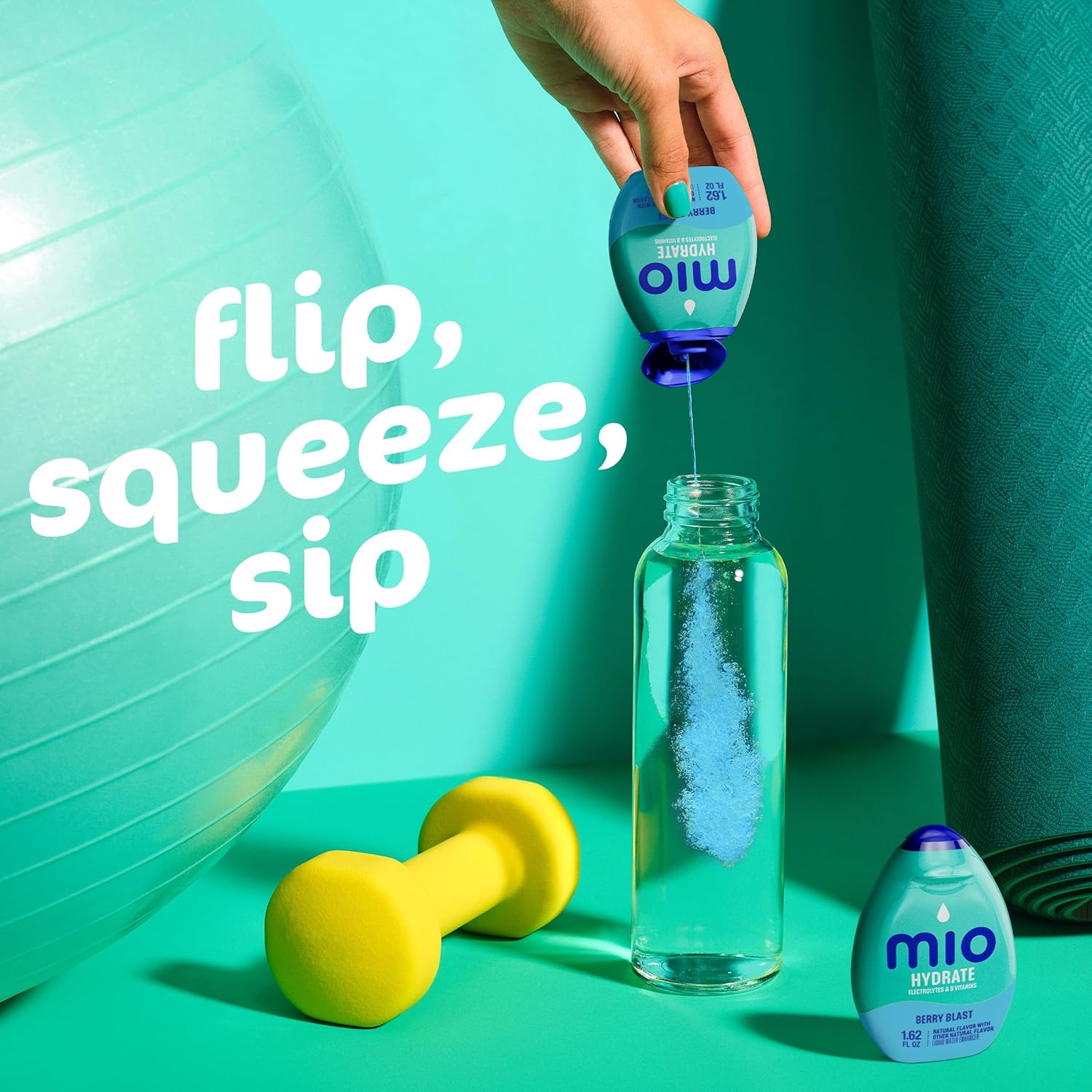 MiO Sport Berry Blast Squeeze Bottle – Calorie-Free Berry Flavor for the Commute and Home Office