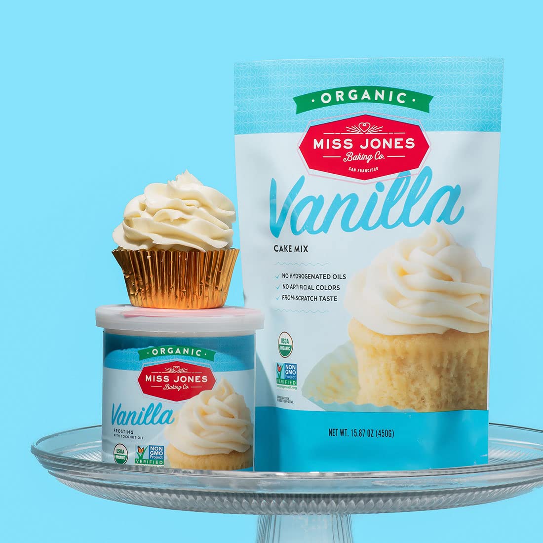 Miss Jones Baking Plant-Based Vanilla Frosting for Health-Conscious Bakers, Organic Buttercream