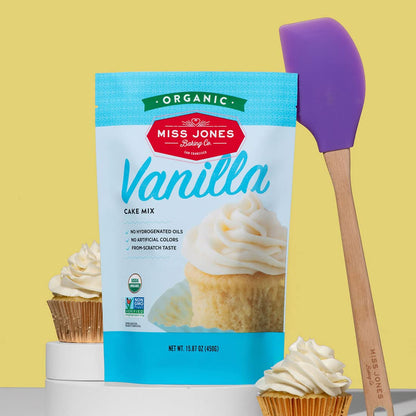 Miss Jones Baking Yellow Cake Mix – Guilt-Free Baking for Clean Eaters, Non-GMO Organic Vanilla Cake Mix Free from Hydrogenated Oils and Artificial Flavors