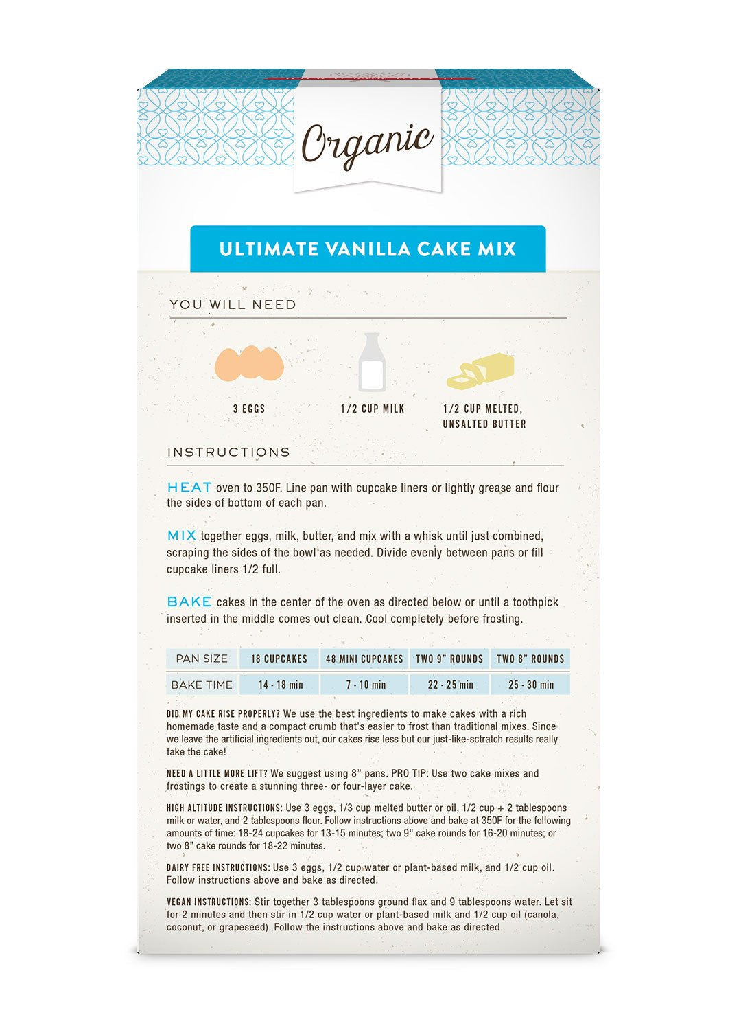 Miss Jones Baking Yellow Cake Mix – Guilt-Free Baking for Clean Eaters, Non-GMO Organic Vanilla Cake Mix Free from Hydrogenated Oils and Artificial Flavors