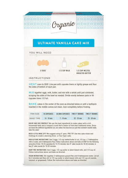 Miss Jones Baking Yellow Cake Mix – Guilt-Free Baking for Clean Eaters, Non-GMO Organic Vanilla Cake Mix Free from Hydrogenated Oils and Artificial Flavors