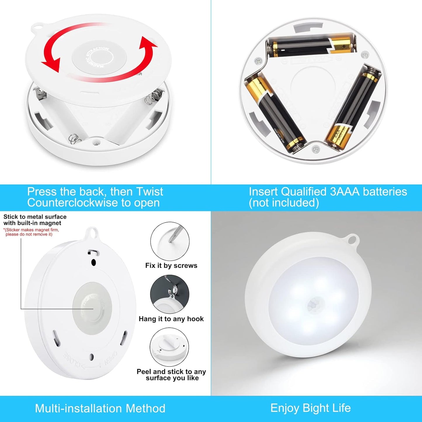Mlambert Cordless LED Motion Light Gift Set, Thoughtful Birthday Present for Elderly Parents and Grandparents