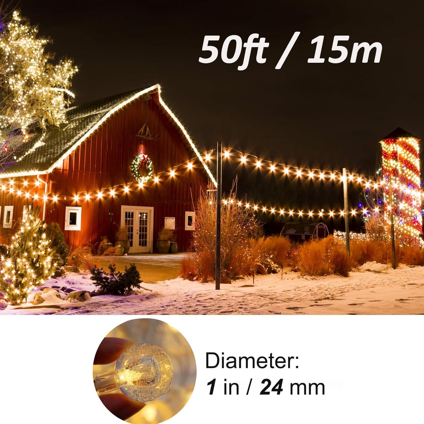Mocalido 75 LED Globe Fairy Lights – 16 Color String Lights for Bedroom Mood Lighting and Indoor Holiday Ambiance