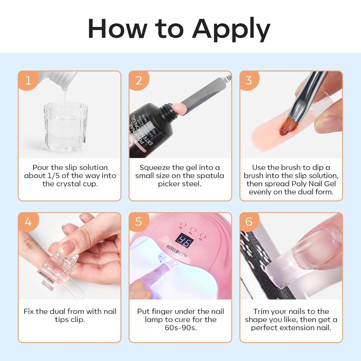 Modelones Poly Gel Slip Solution – Single-Bottle Minimalist Nail Kit for Clean Vanity Setups
