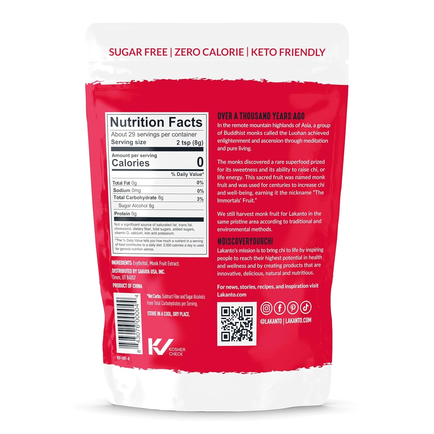 monk fruit extract blended with erythritol for balanced sweetness and texture