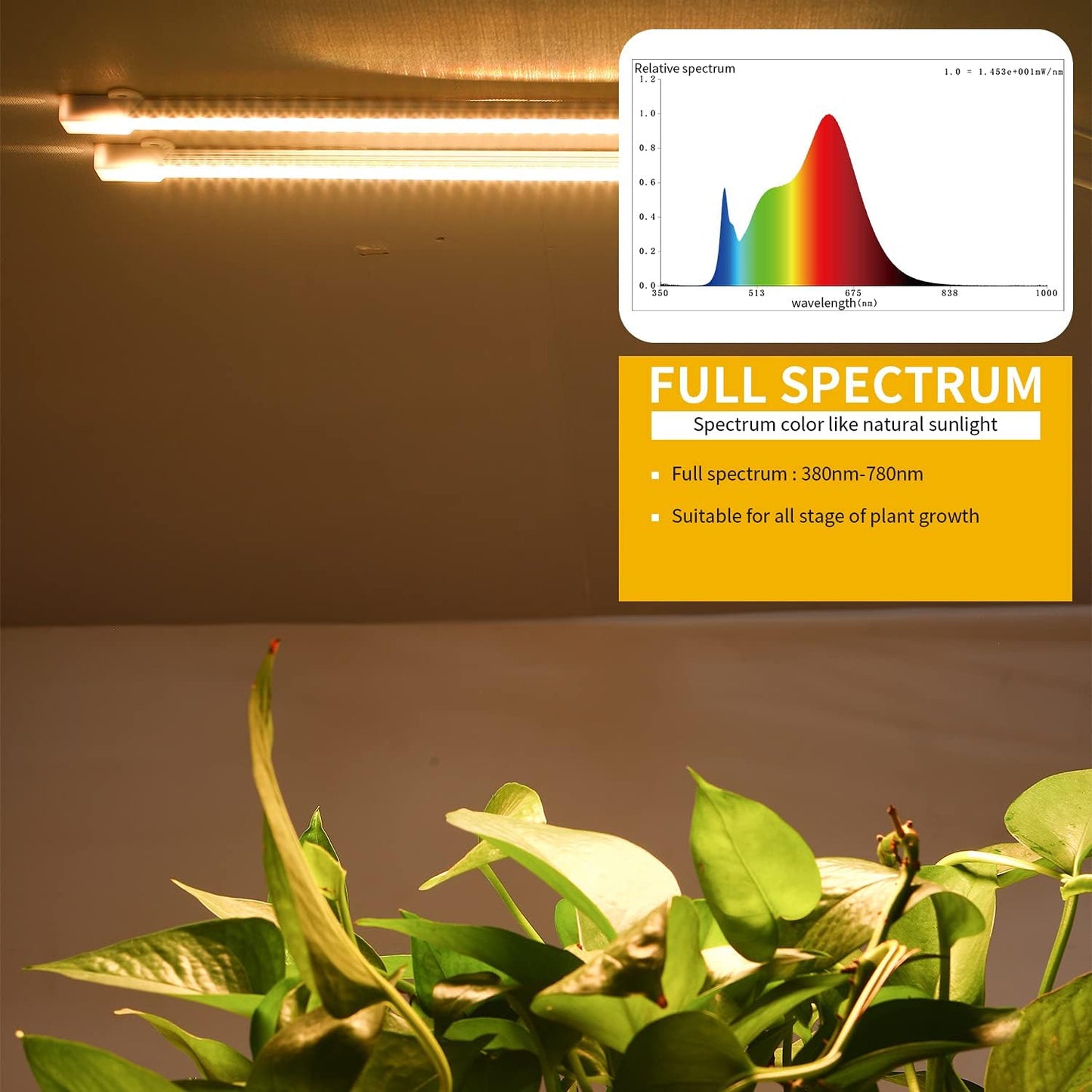 MossyCove Indoor Grow Light – Warm Bedroom Decor for Houseplant Display, 3000K/3500K Glow