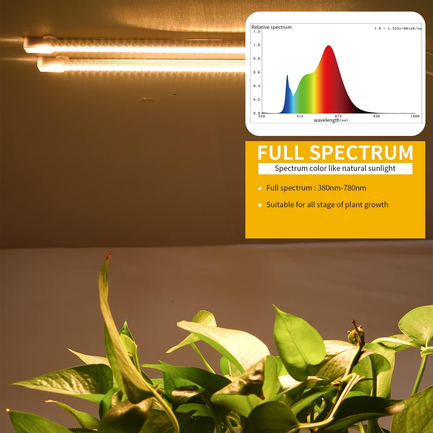 MossyCove Indoor Grow Light – Warm Bedroom Decor for Houseplant Display, 3000K/3500K Glow