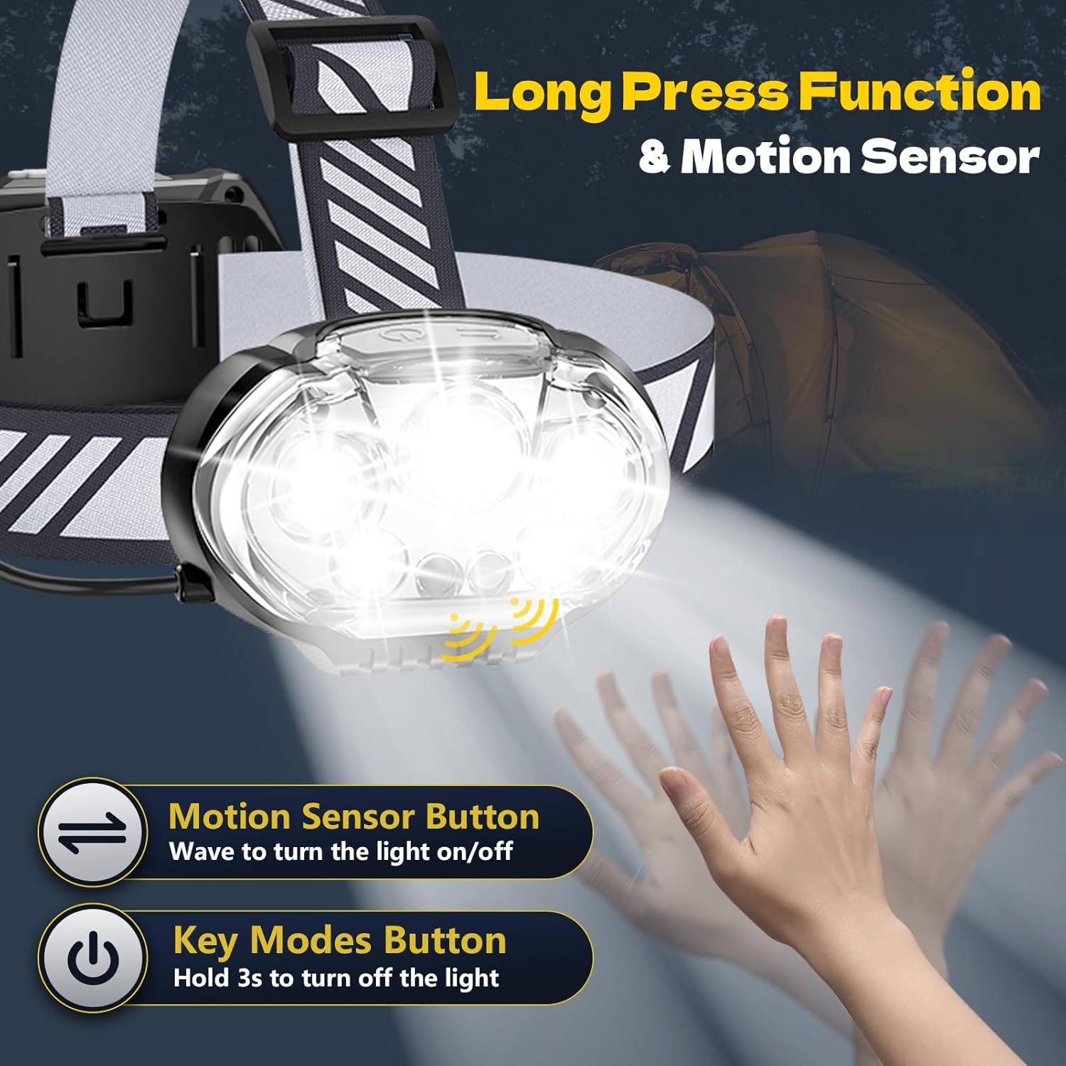 motion-sensor mode with 4 additional wave-control settings