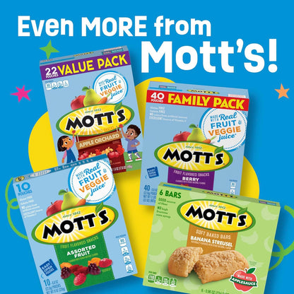 Mott's Berry Chewy Fruit Snacks Holiday Gift – Thoughtful Seasonal Treat for Grandparents to Share with Grandchildren, 40 Pouch Pack