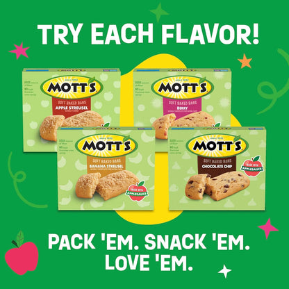 Mott's Soft Baked Bars – Gym Bag Snack for Quick Energy, Soft Baked Apple Bars 6 Ct