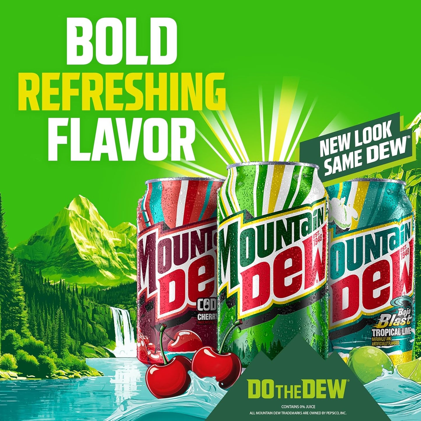 Mountain Dew Mini Soda 10-Count 7.5oz – Compact Cans for Backyard BBQs, Camping, and Outdoor Adventures