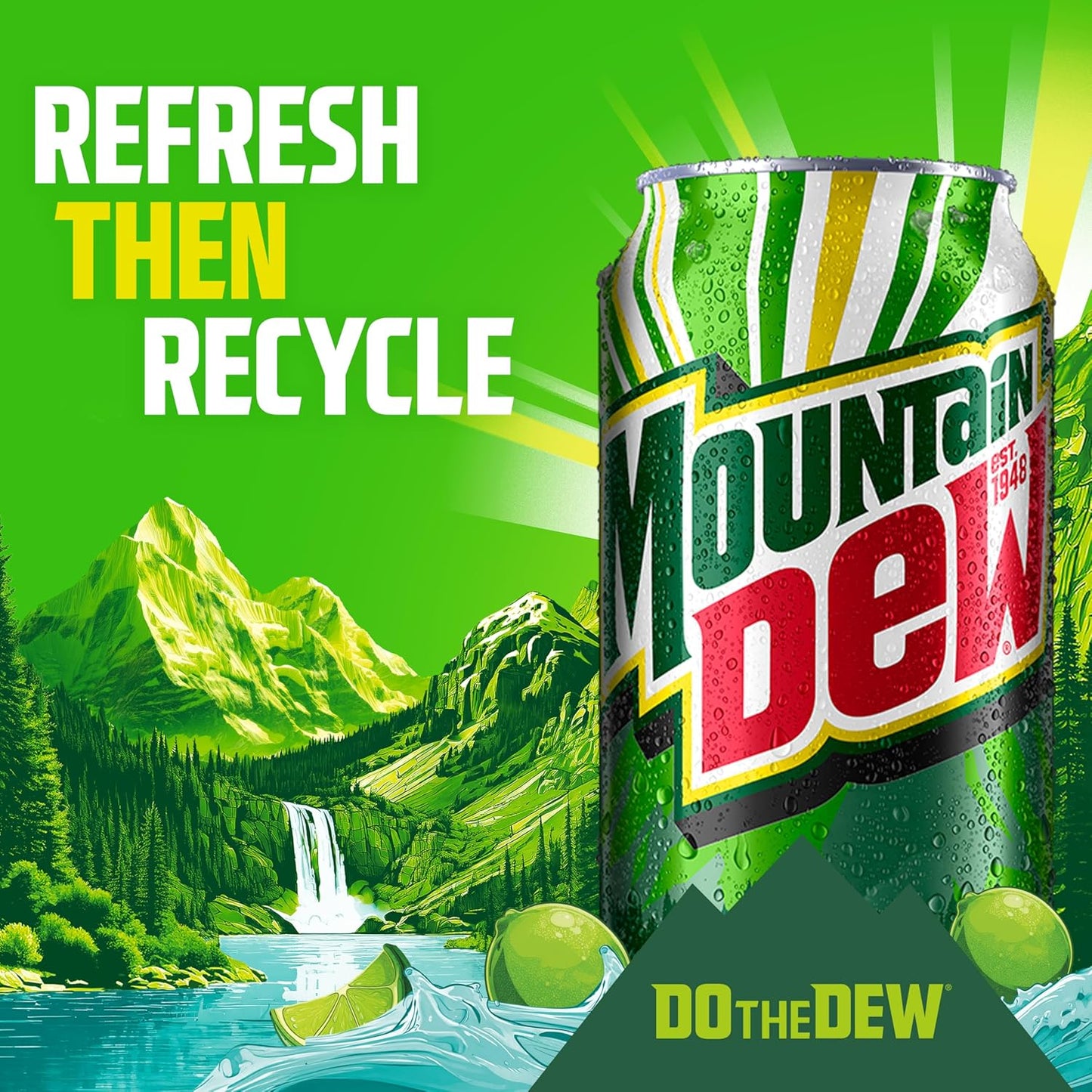 Mountain Dew Mini Soda 10-Count 7.5oz – Compact Cans for Backyard BBQs, Camping, and Outdoor Adventures