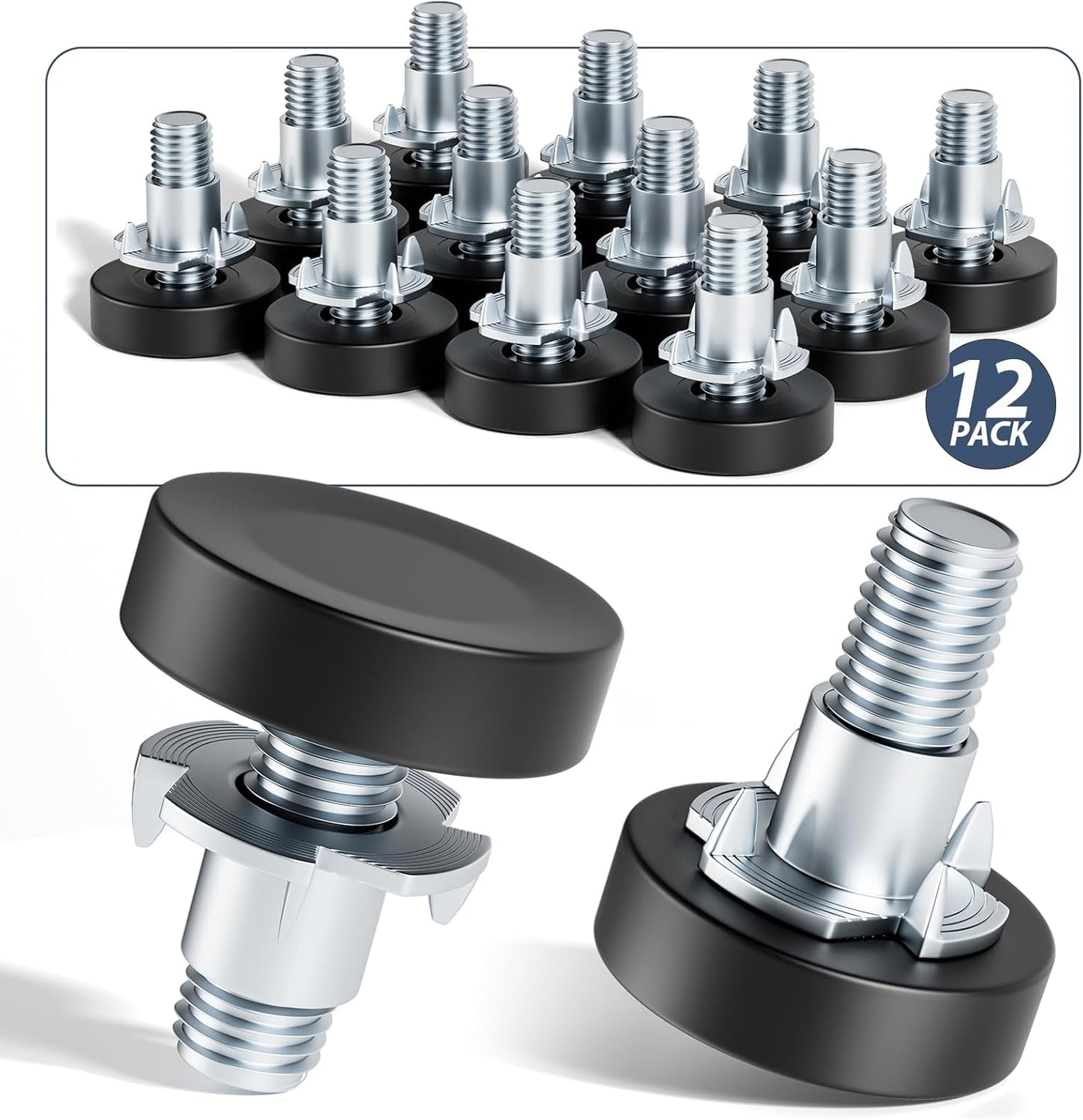MROCO Adjustable Leg Levelers – Intentional Home Solution, Discreet Threaded Levelers for Minimalist Desks and Storage
