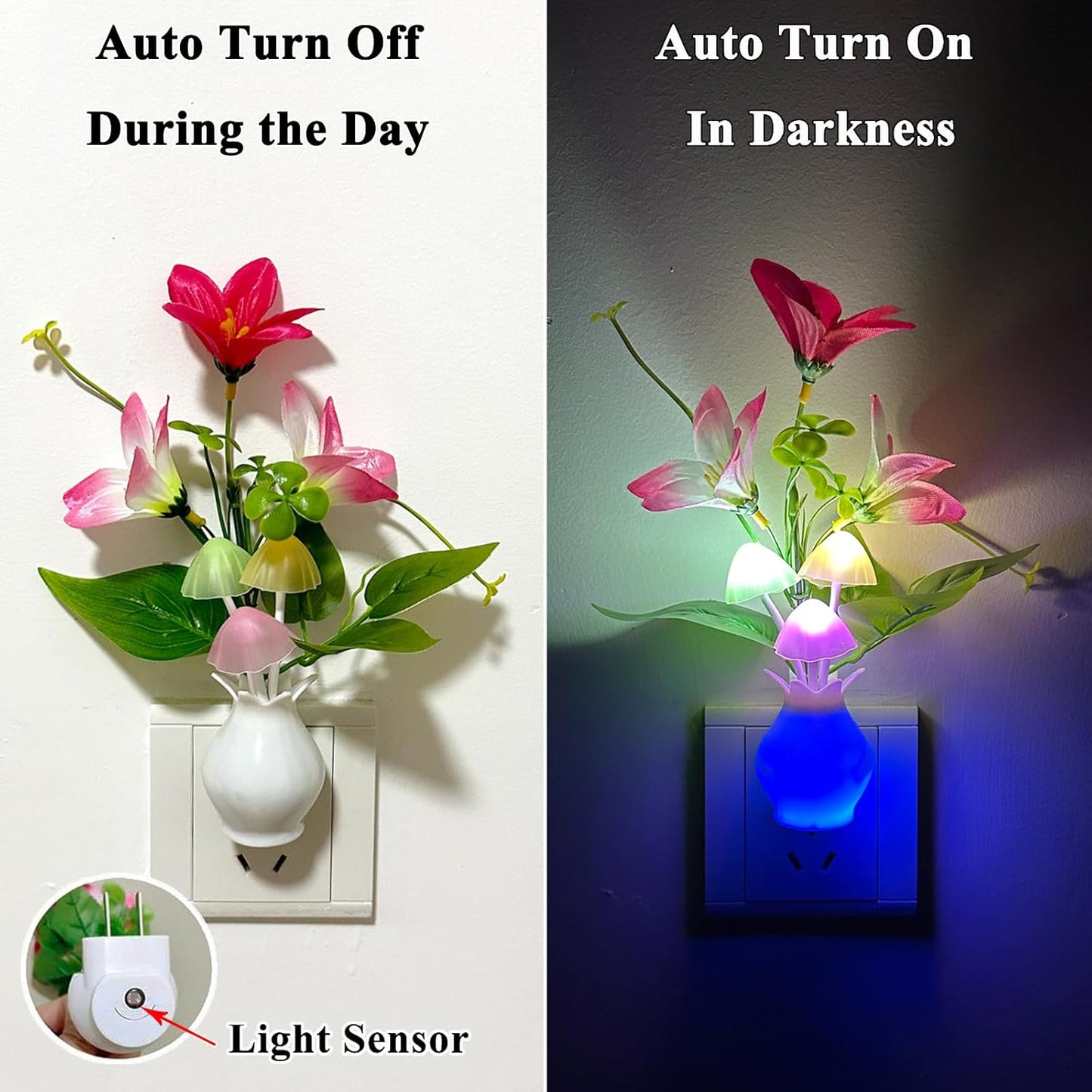 mushroom cap and lily flower decorative shade made of poly and silicone