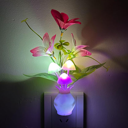MushroomBloom Simple Plug in Night Light – Uncluttered Mushroom Accent Lamp for Modern Home and Lounge